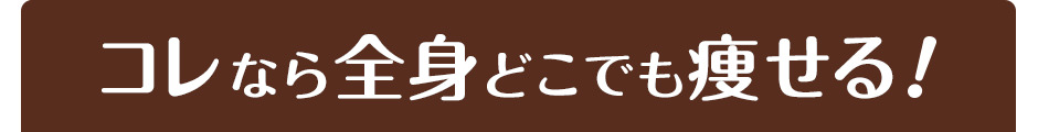 コレなら全身どこでも痩せる！